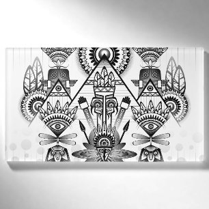 Abstract Ancient Native Indian Tribal Name Tag