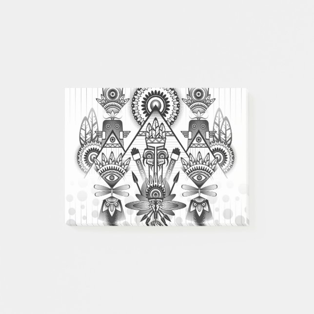Abstract Ancient Native Indian Tribal Post-it Notes (Front)