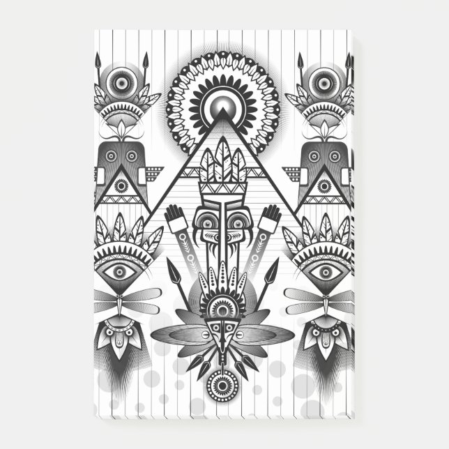 Abstract Ancient Native Indian Tribal Post-it Notes (Front)
