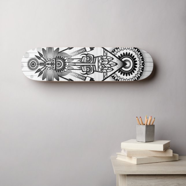 Abstract Ancient Native Indian Tribal Skateboard (Wall Art (Horz))