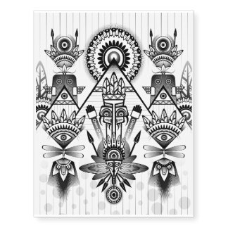 Abstract Ancient Native Indian Tribal Temporary Tattoos