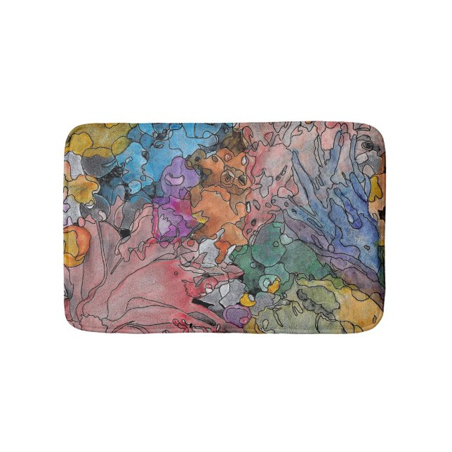 Abstract and Colorful Bath Mat (Front)
