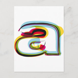 Abstract and colorful letter a postcard