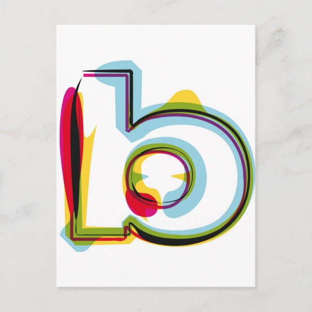 Abstract and colorful letter b postcard (Front)