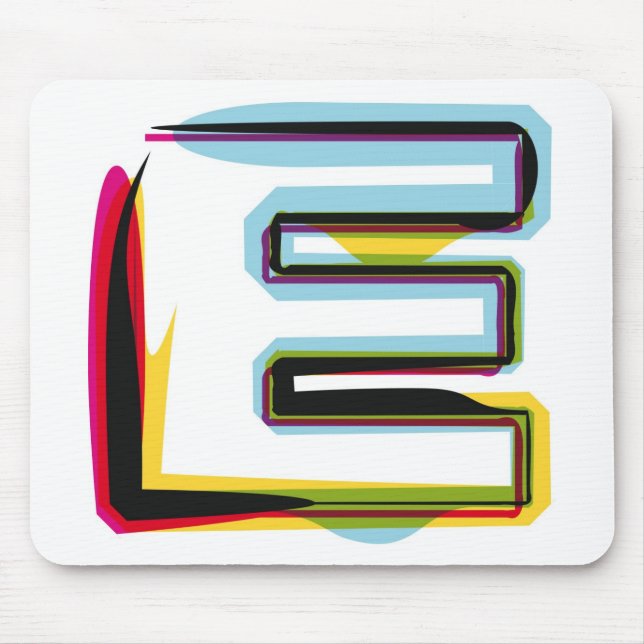 Abstract and colorful letter E Mouse Pad (Front)