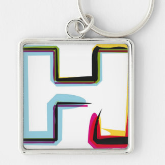 Abstract and colorful letter H Keychain
