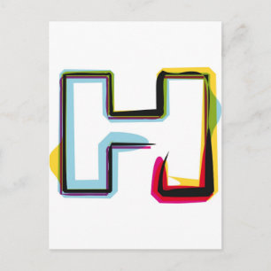Abstract and colorful letter H Postcard