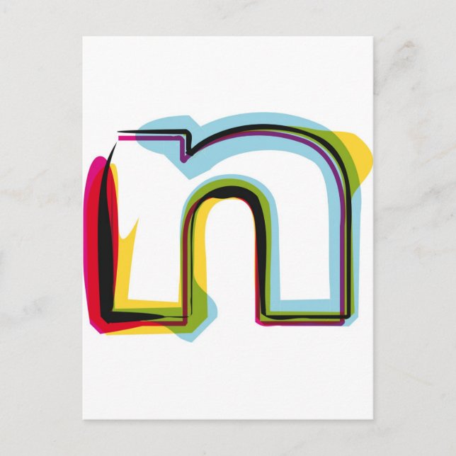 Abstract and colorful letter n postcard (Front)