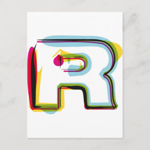 Abstract and colorful letter R Postcard