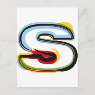 Abstract and colorful letter S Postcard