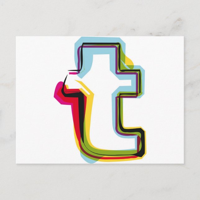 Abstract and colorful letter t postcard (Front)
