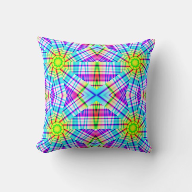 Abstract and Colorful Throw Pillow (Front)