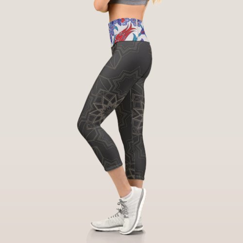 Abstract And Flowers  Zazzle_Growshop Capri Leggings