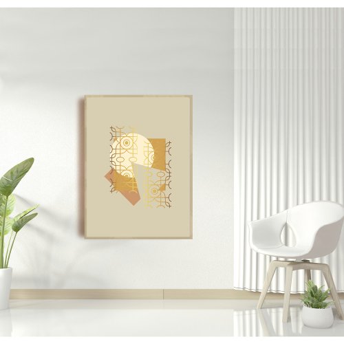 Abstract and Geometric Golden Boho Poster