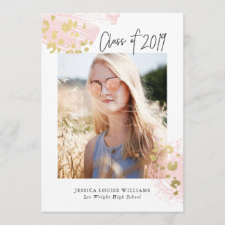 Abstract and Gold Gilded Graduation Invitation