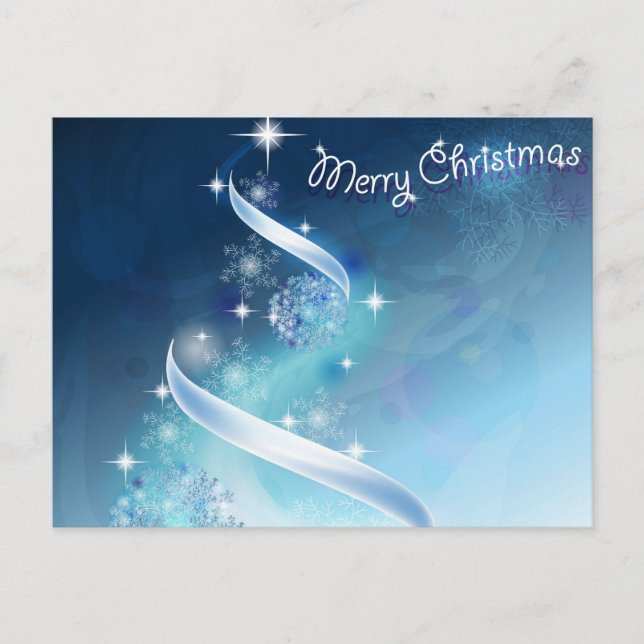 Abstract and magic Snowflakes Christmas Tree Holiday Postcard (Front)