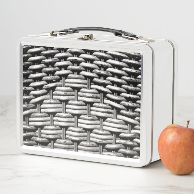 Abstract and Stylish Gray Pattern  Metal Lunch Box (In Situ)