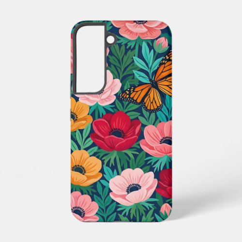 Abstract Anemones Monarch Butterfly Samsung Cases