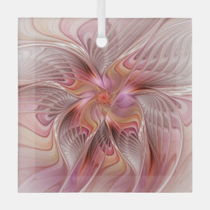 Abstract Angel Colorful Fantasy Fractal Art Glass Ornament