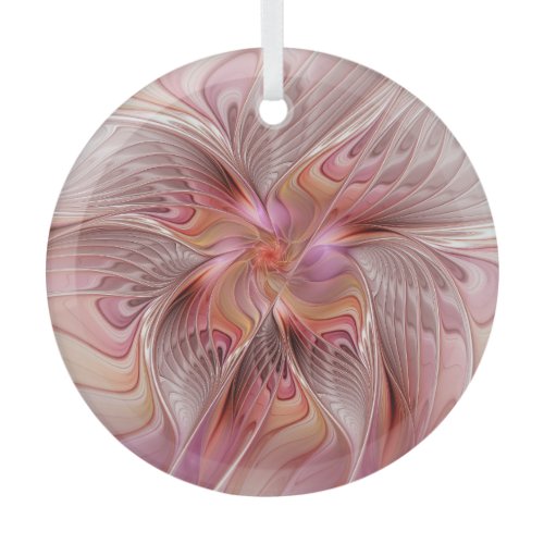 Abstract Angel Colorful Fantasy Fractal Art Glass Ornament