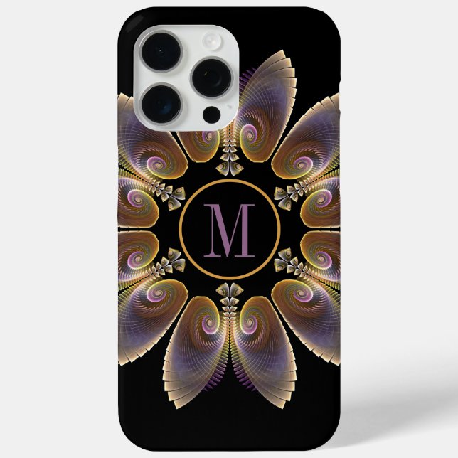 Abstract Angel Wings Mandala Fractal Monogram Case-Mate iPhone Case (Back)