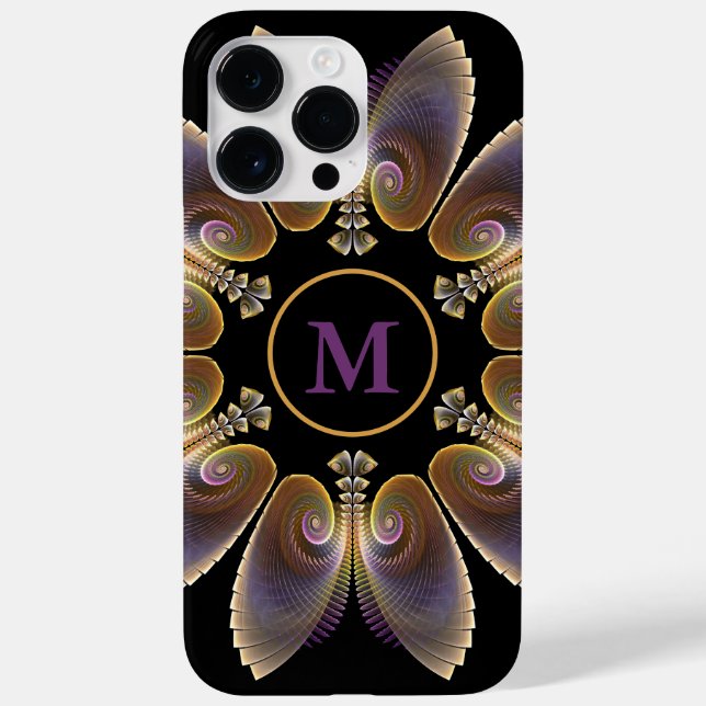 Abstract Angel Wings Mandala Fractal Monogram Case-Mate iPhone Case (Back)