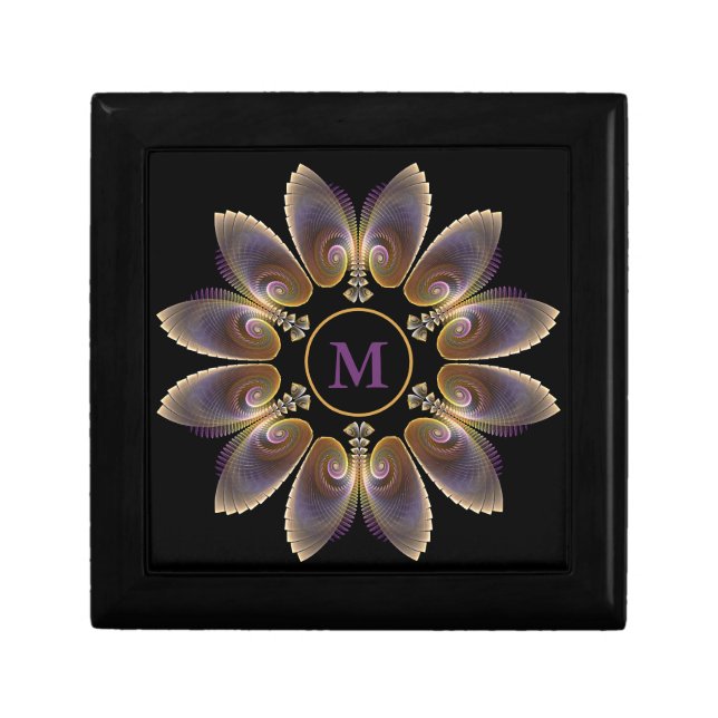 Abstract Angel Wings Mandala Fractal Monogram Gift Box (Front)