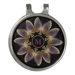 Abstract Angel Wings Mandala Fractal Monogram Golf Hat Clip