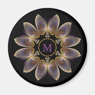Abstract Angel Wings Mandala Fractal Monogram Magnet