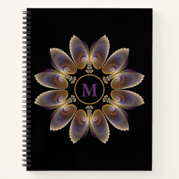 Abstract Angel Wings Mandala Fractal Monogram Notebook