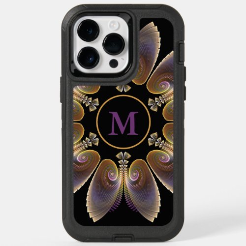 Abstract Angel Wings Mandala Fractal Monogram OtterBox iPhone 14 Pro Max Case