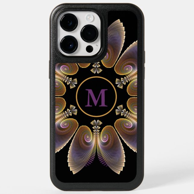 Abstract Angel Wings Mandala Fractal Monogram Otterbox iPhone Case (Back)