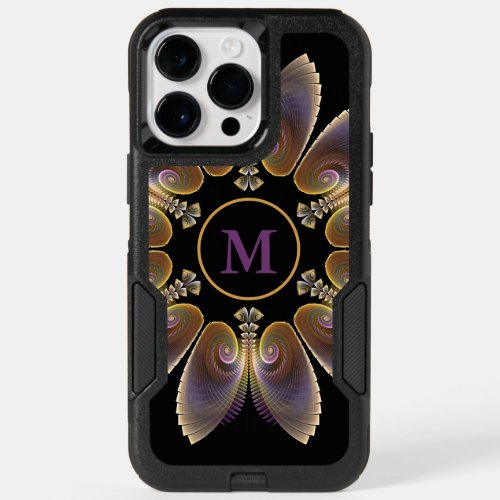 Abstract Angel Wings Mandala Fractal Monogram OtterBox iPhone 14 Pro Max Case