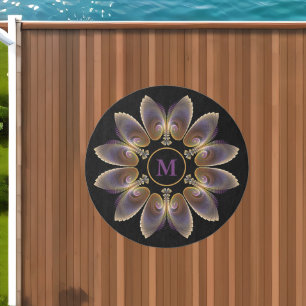 Abstract Angel Wings Mandala Fractal Monogram Outdoor Rug