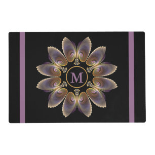 Abstract Angel Wings Mandala Fractal Monogram Placemat