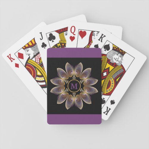 Abstract Angel Wings Mandala Fractal Monogram Poker Cards