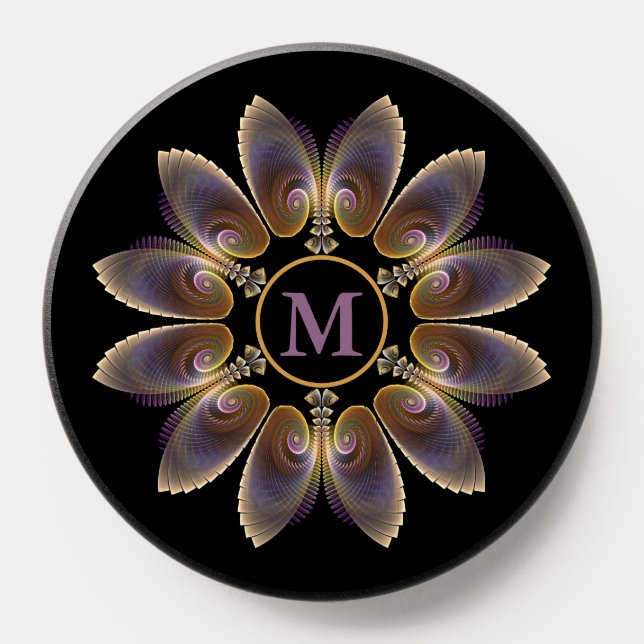 Abstract Angel Wings Mandala Fractal Monogram PopSocket (Popsocket)
