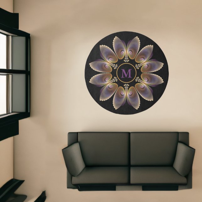 Abstract Angel Wings Mandala Fractal Monogram Rug (Insitu (Indoor 1))