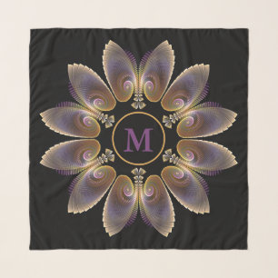 Abstract Angel Wings Mandala Fractal Monogram Scarf
