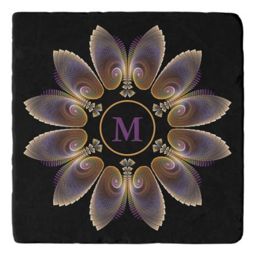 Abstract Angel Wings Mandala Fractal Monogram Trivet