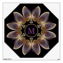 Abstract Angel Wings Mandala Fractal Monogram Wall Decal