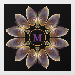 Abstract Angel Wings Mandala Fractal Monogram Window Cling