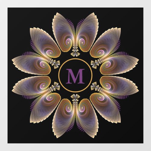 Abstract Angel Wings Mandala Fractal Monogram Window Cling