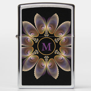 Abstract Angel Wings Mandala Fractal Monogram Zippo Lighter