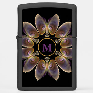 Abstract Angel Wings Mandala Fractal Monogram Zippo Lighter