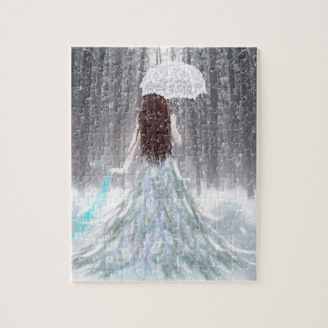Abstract Angel Winter Snow Princess Jigsaw Puzzle (Vertical)