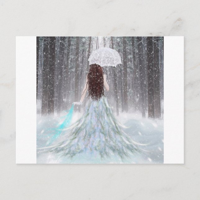 Abstract Angel Winter Snow Princess Postcard (Front)