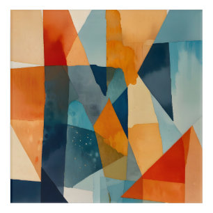 Abstract Angles of Blue and Orange Acrylic Print