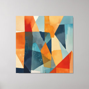 Abstract Angles of Blue and Orange Canvas Print