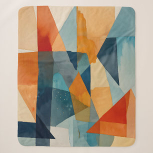 Abstract Angles of Blue and Orange Sherpa Blanket